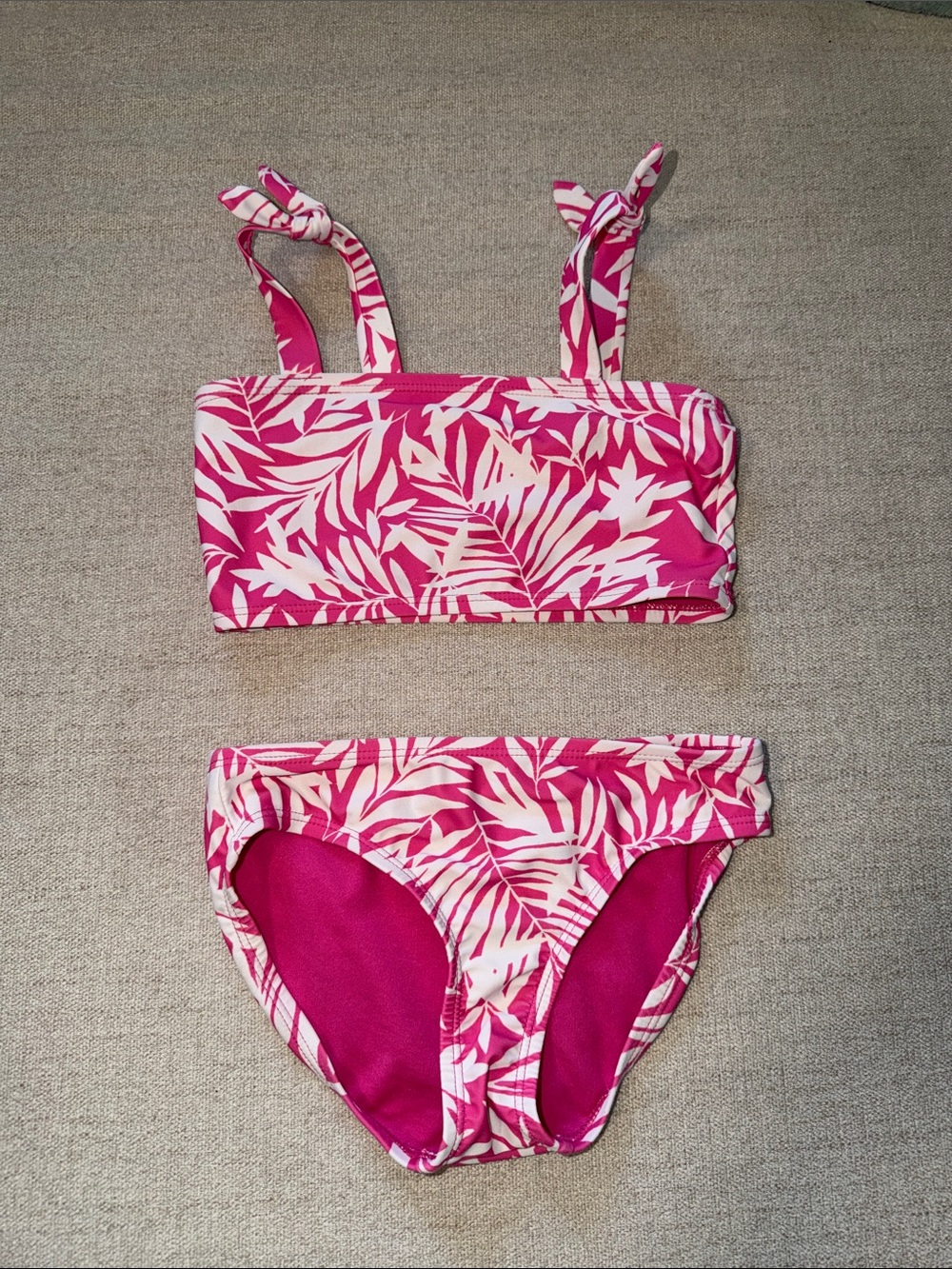 GAP Pink and White Tropical Print Girls Bikini Set